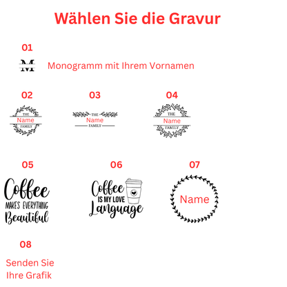 Wählen Sie Ihre Gravur mit Ihrem Namen
