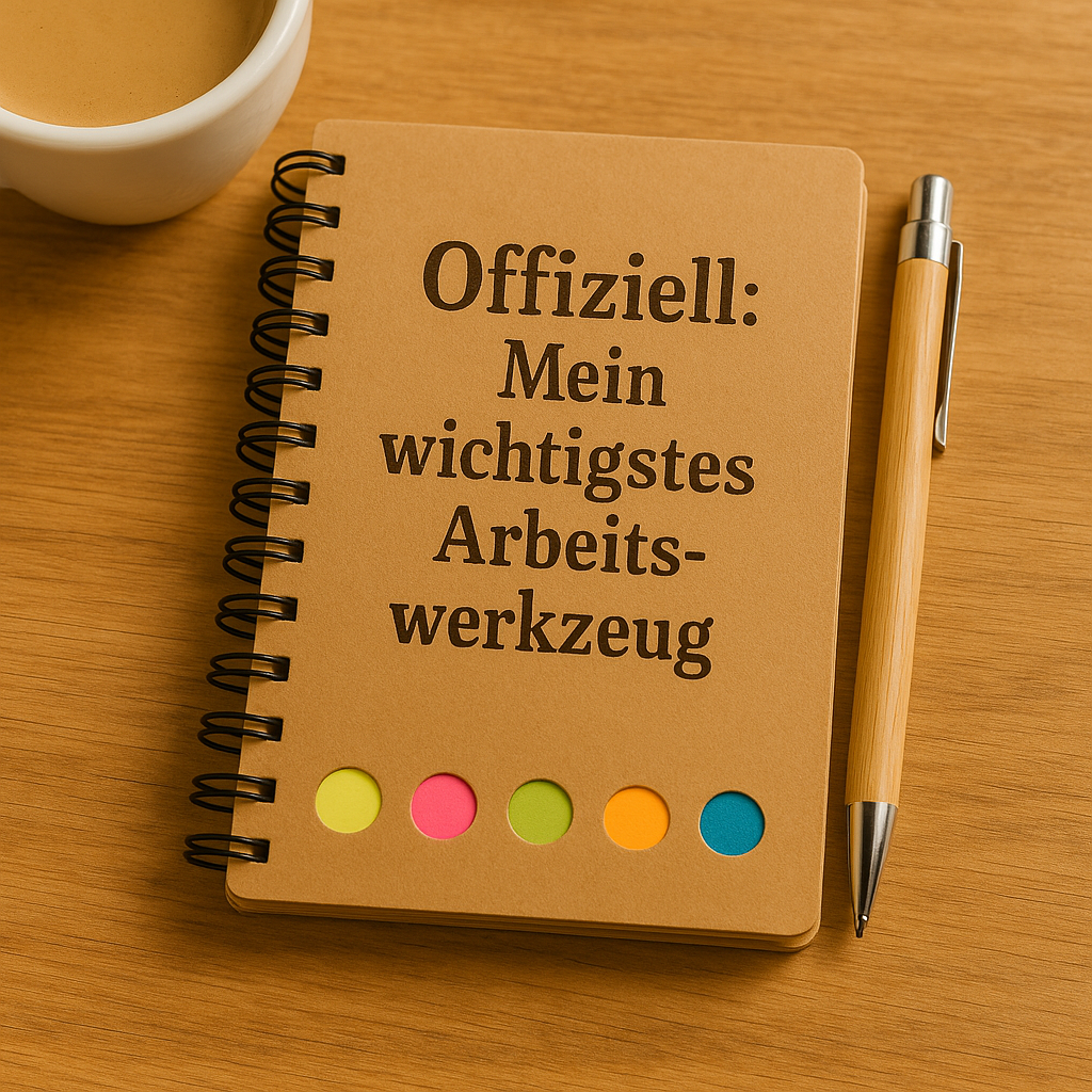 Geschlossenes A5 Spiralnotizbuch aus rustikalem, braunem Kraftpapier mit personalisierter Gravur