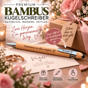 Premium-Bambus-Kugelschreiber mit individueller Wunschgravur