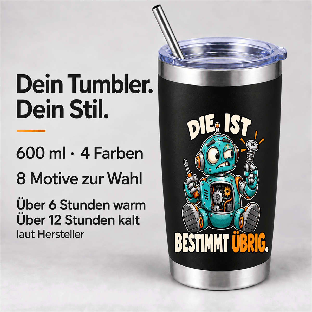 Thermobecher 600 ml mit Wunschmotiv oder eigenem Foto