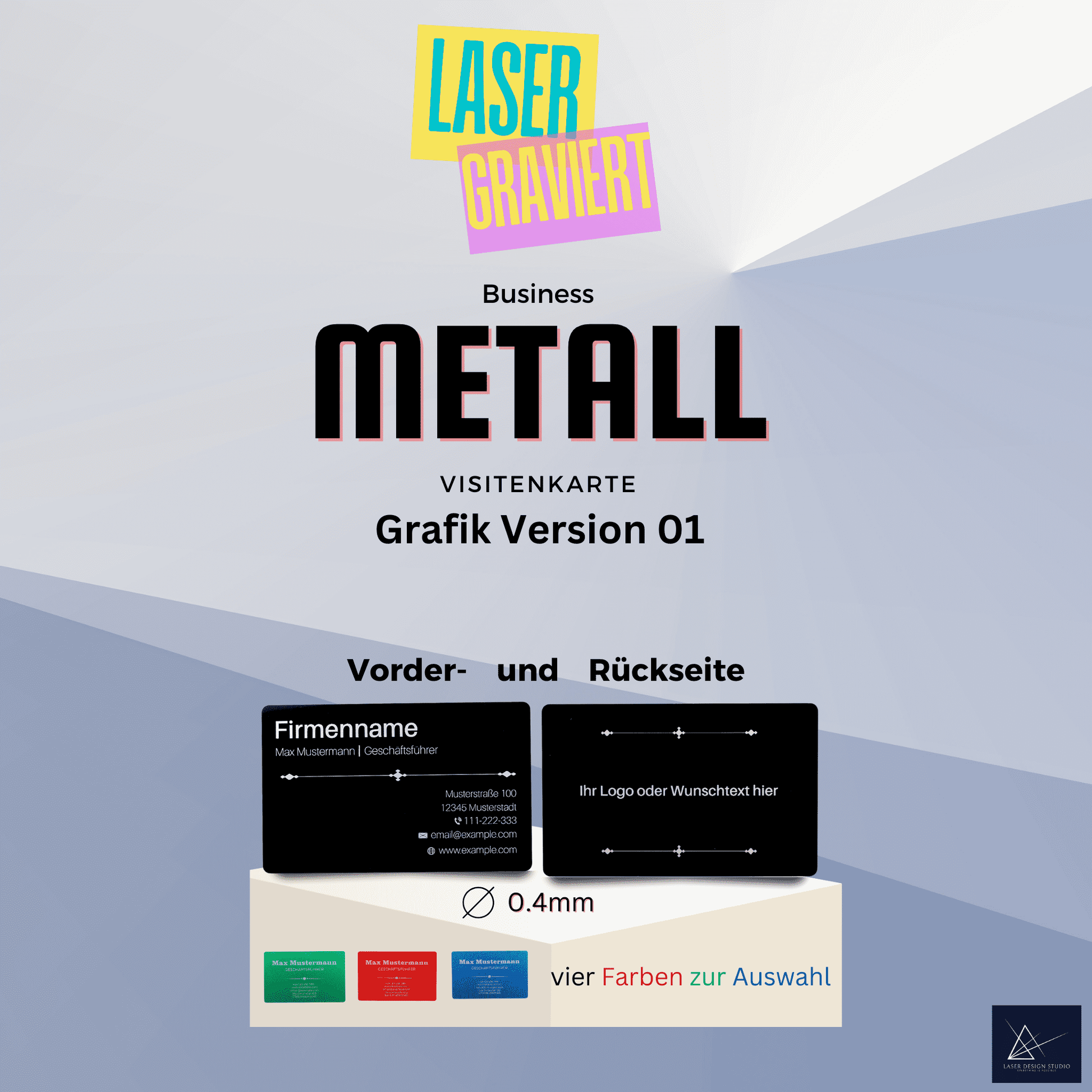 personalisierte Visitenkarten für Unternehmen - 0.4 mm dick - 