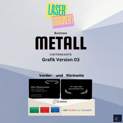 Metall-Visitenkarten mit Logo graviert - 0.4 mm dick - 