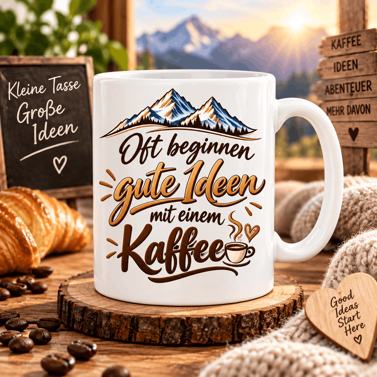 Kaffeebecher mit humorvollem Aufdruck und lustigem Motiv als Geschenkidee für Kaffee Fans