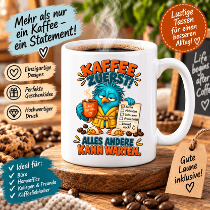 Personalisierter Kaffeebecher mit eigener Grafik oder Wunschtext als individuelles Geschenk für Kaffeeliebhaber