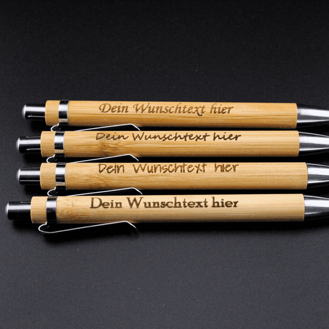 Kugelschreiber aus Bambus mit Gravur - 