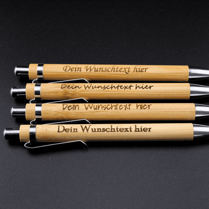 Kugelschreiber aus Bambus mit Gravur - 