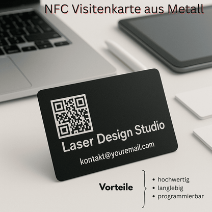 Metall Visitenkarte mit NFC Chip – Digitale Visitenkarte, personalisierbar 