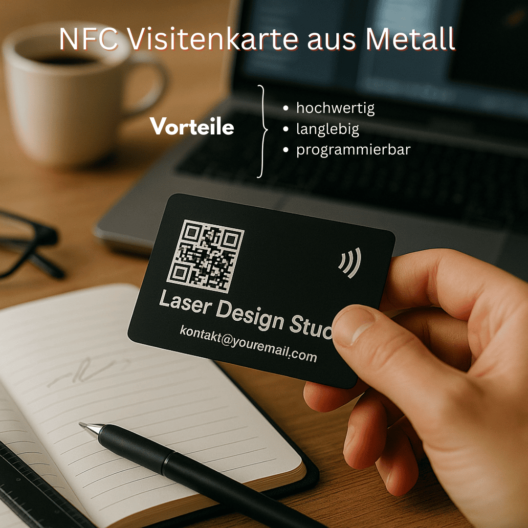 NFC Metall Visitenkarte mit NFC Chip, Digitale Visitenkarte, personalisierbar 