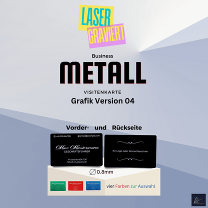 Premium Visitenkarten Metall, extrem robust 0,8 mm dick - 